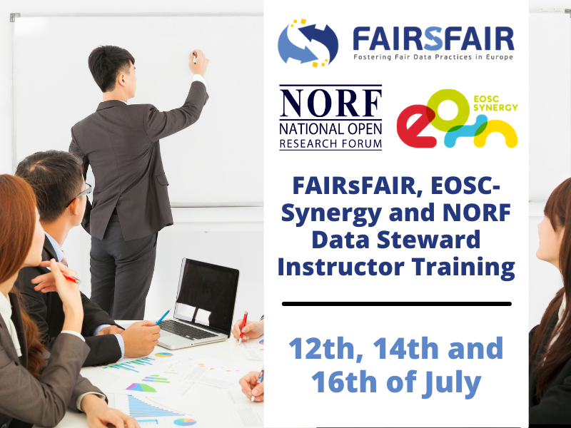 FAIRsFAIR, EOSC-Synergy and NORF Data Steward Instructor Training 12-16 July 2021