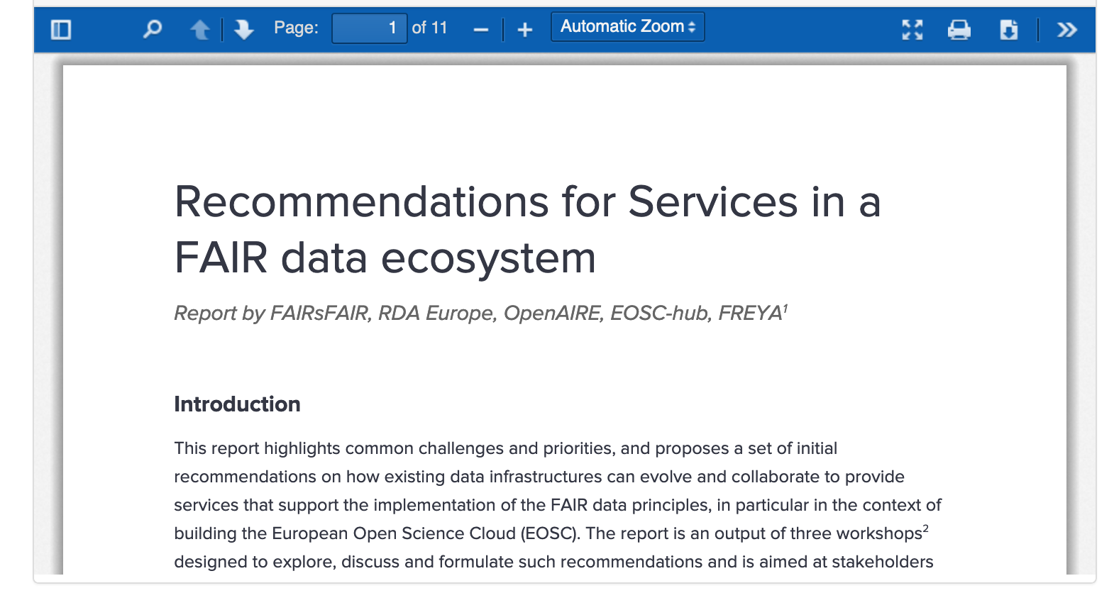 Recommendations for Services in a FAIR data ecosystem